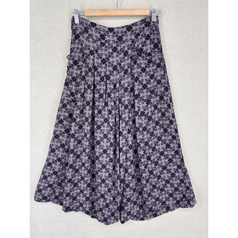 Free People Skorts XS Purple Floral Long Pants with Overlay Pull On Feminine